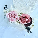 Load image into Gallery viewer, Blush Eternal – Rosé Whispers Preserved Floral Bridal Hair Comb