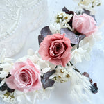 Load image into Gallery viewer, Blush Eternal – Dusty Rose & Blush Pink Preserved Floral Bridal Hairpiece Set (5-Piece)