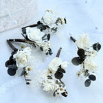 Load image into Gallery viewer, Ethereal Ivory – Preserved Floral Bridal Hairpiece Set (5-Piece)