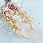 Load image into Gallery viewer, Rose Dust - Preserved Floral Bridal Hairpiece Set (2-Piece)