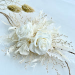 Load image into Gallery viewer, Boho Ivory – Preserved Flower Wrist Corsage