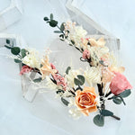 Load image into Gallery viewer, Coral Blush – Preserved Floral Bridal Hairpiece Set (2-Piece)
