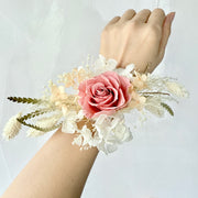 Eternal Blush Elegance – Preserved Flower Wrist Corsage