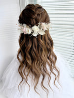 Load image into Gallery viewer, Blushing Garden Rose – Preserved Floral Bridal Hairpiece Set (2-Piece)