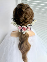 Load image into Gallery viewer, Blush Eternal – Dusty Rose & Blush Pink Preserved Floral Bridal Hairpiece Set (5-Piece)