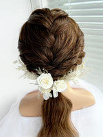 Load image into Gallery viewer, Boho Ivory – Whisper Preserved Floral Bridal Hairpiece Set (7-Piece)