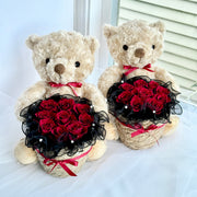 Everlasting Love - Teddy Bear Preserved Rose Arrangement