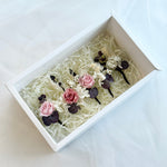 Load image into Gallery viewer, Blush Eternal – Dusty Rose & Blush Pink Preserved Floral Bridal Hairpiece Set (5-Piece)