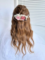 Load image into Gallery viewer, Blush Eternal – Rosé Whispers Preserved Floral Bridal Hair Comb