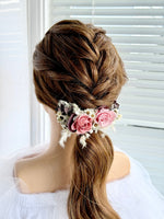 Load image into Gallery viewer, Blush Eternal – Rosé Whispers Preserved Floral Bridal Hair Comb