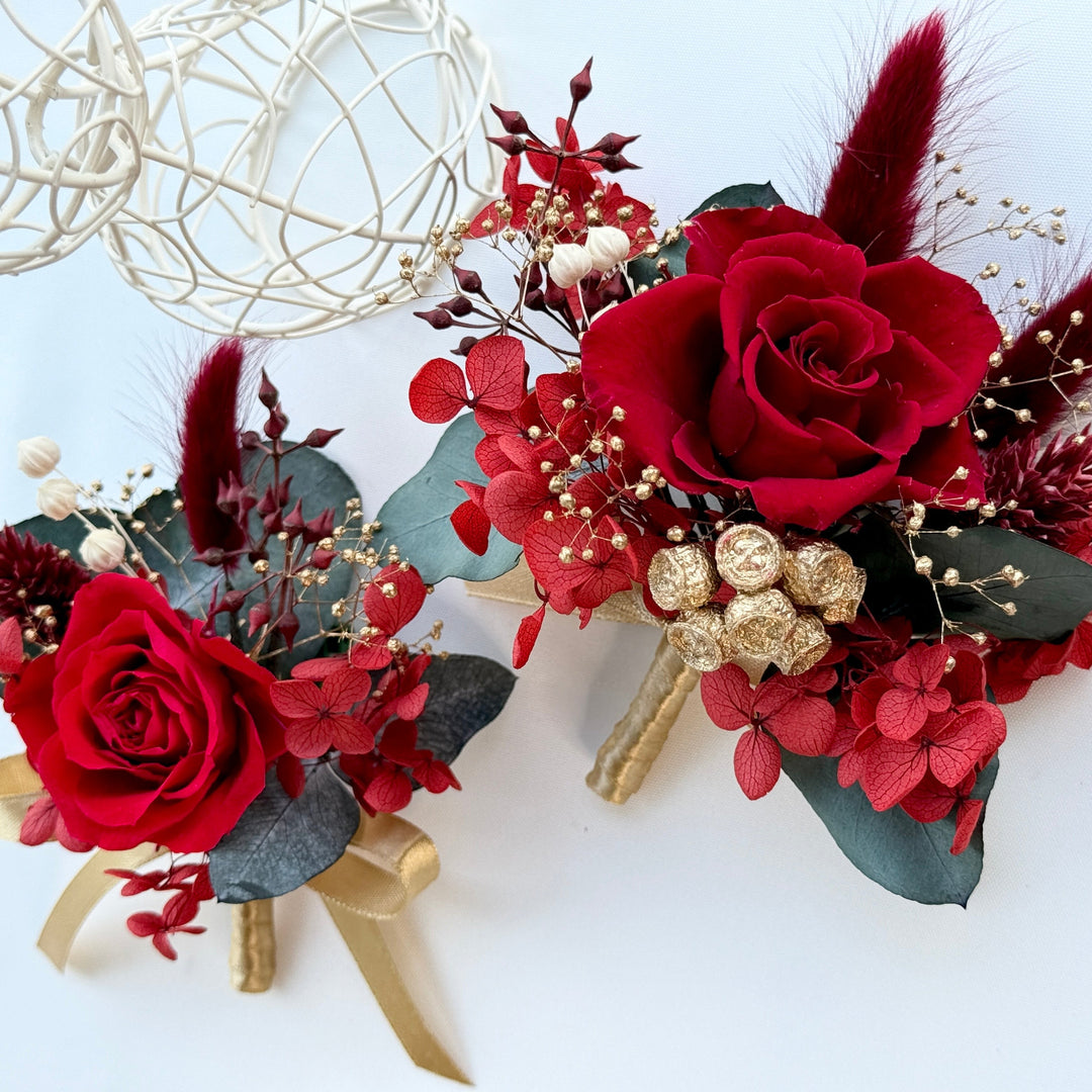 Velvet Flame - Preserved Flower Boutonnière