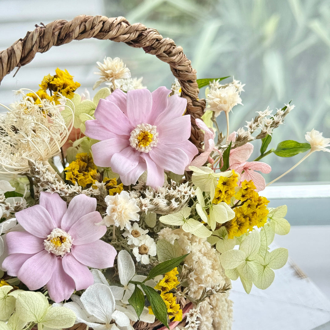 Meadow Basket Mini Arrangement – Preserved Flower Gift