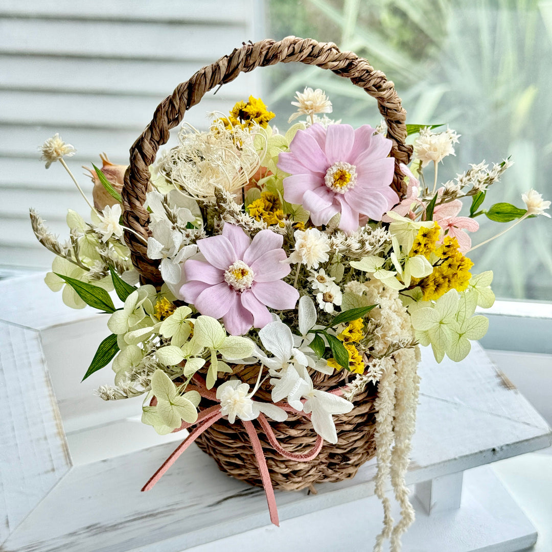 Meadow Basket Mini Arrangement – Preserved Flower Gift