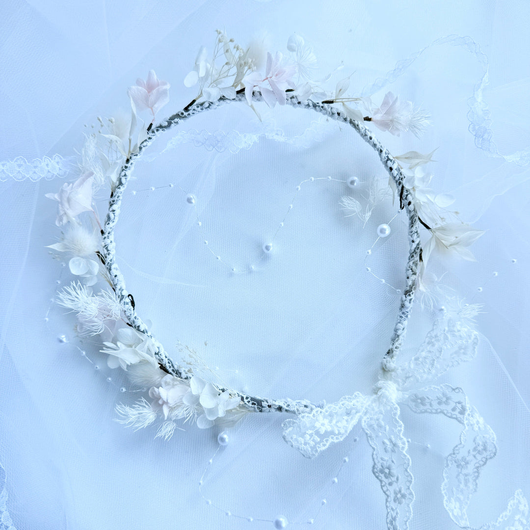 Cloud Blush – Preserved Floral Bridal Flower Crown