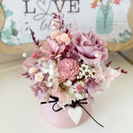 Load image into Gallery viewer, Heart &amp; Bloom Preserved Flower Vase – Pastel Color Series