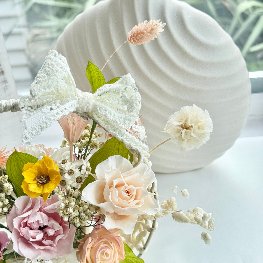 Whimsy Pastel Basket – Preserved Flower Gift