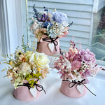 Load image into Gallery viewer, Heart &amp; Bloom Preserved Flower Vase – Pastel Color Series