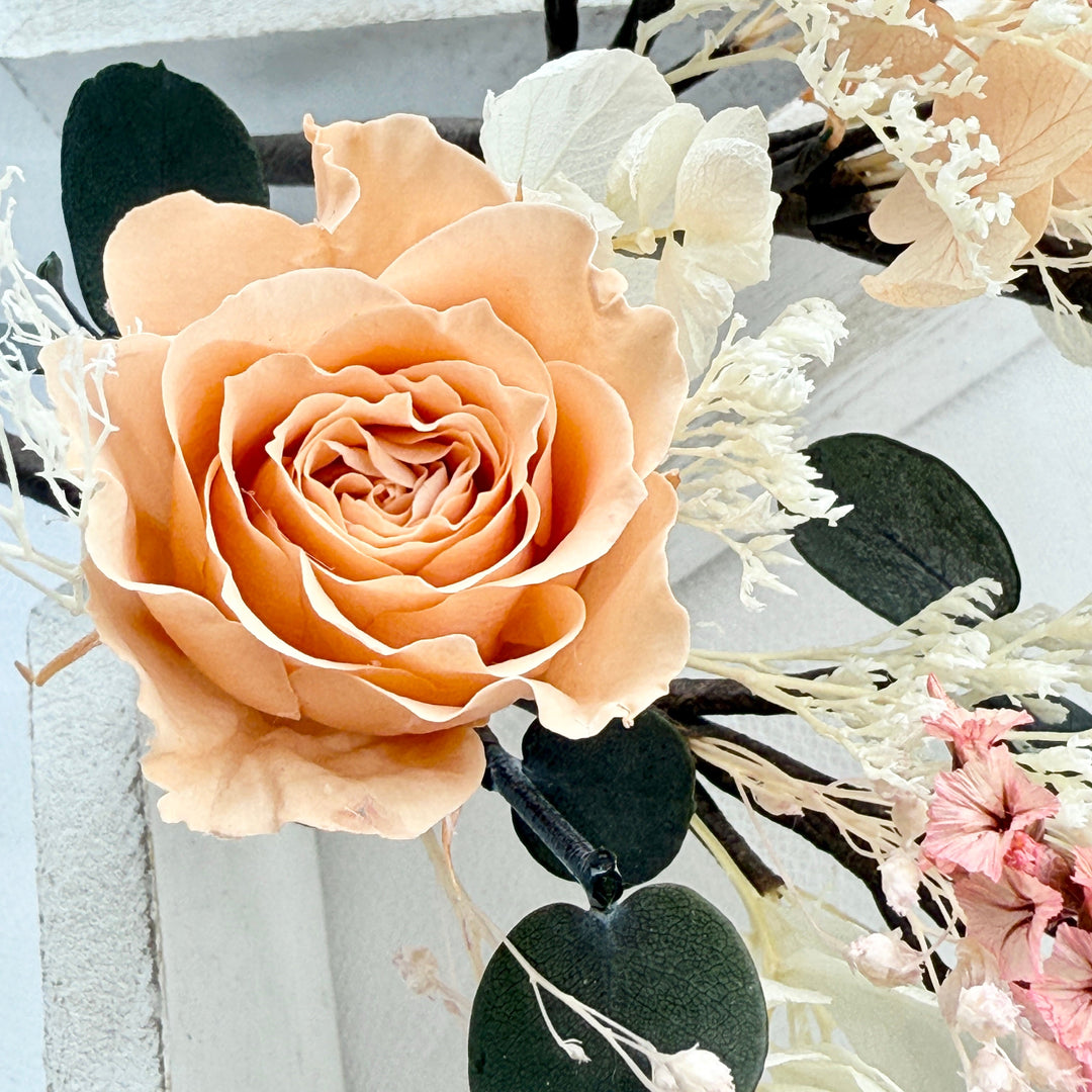 Coral Blush – Preserved Floral Bridal Hairpiece Set (2-Piece)