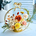 Load image into Gallery viewer, Golden Harmony Preserved Flower Gift – Circle Bloom Edition