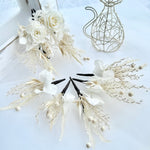 Load image into Gallery viewer, Boho Ivory – Whisper Preserved Floral Bridal Hairpiece Set (7-Piece)
