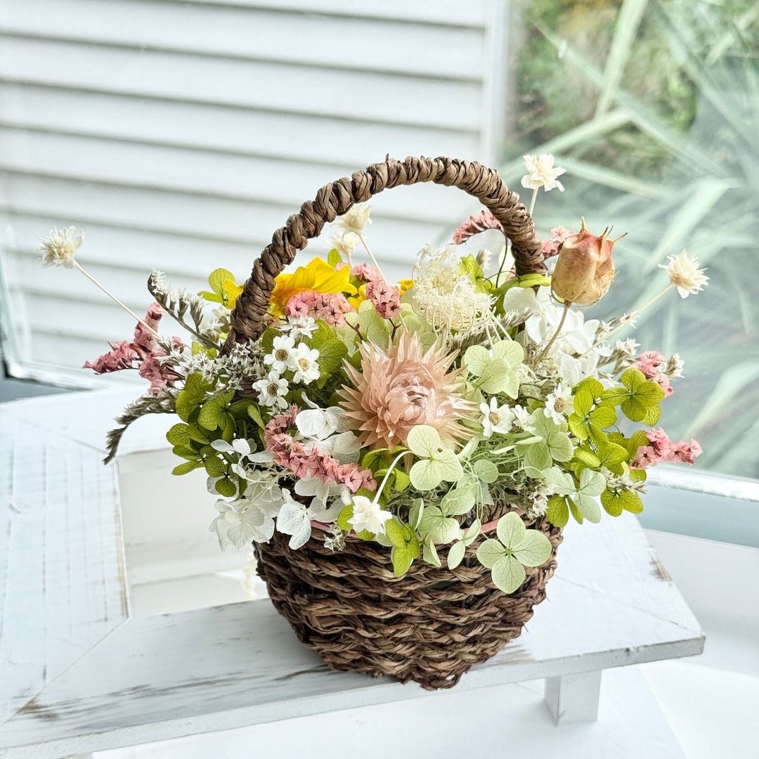 Meadow Basket Mini Arrangement – Preserved Flower Gift