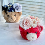 Load image into Gallery viewer, Teddy Bloom Duo – Preserved Flower Plush Arrangement