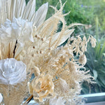 Load image into Gallery viewer, detail of preserved neutral florals inluxury boho wedding bouquet