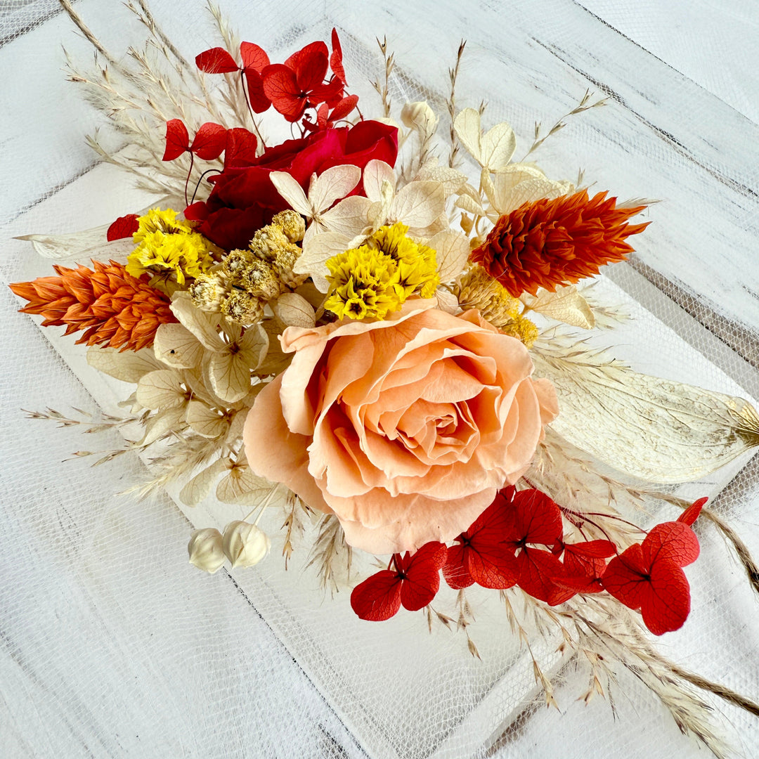 Bohemian Flame - Preserved Flower Wrist Corsage