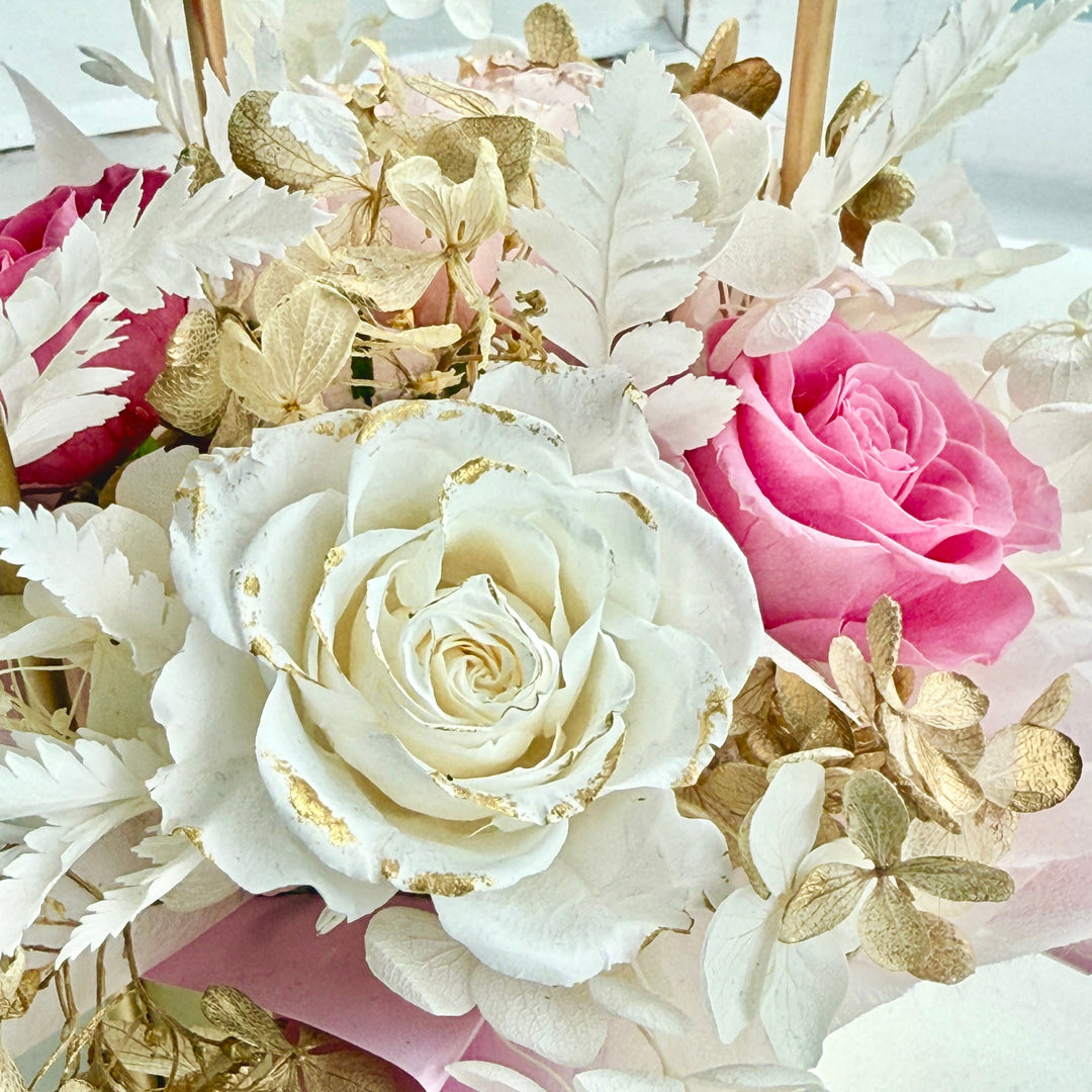 Blushing Bloom Gift Box – Preserved Flower Arrangement