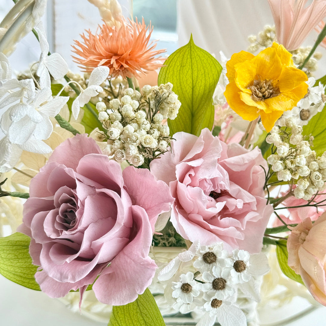 Whimsy Pastel Basket – Preserved Flower Gift