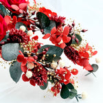 Load image into Gallery viewer, Velvet Flame – Preserved Floral Bridal Hairpiece Set (2-Piece)