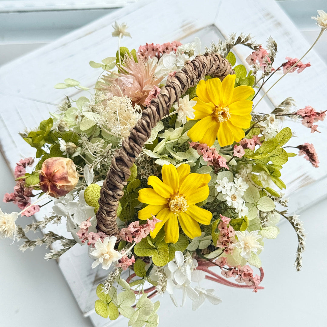 Meadow Basket Mini Arrangement – Preserved Flower Gift