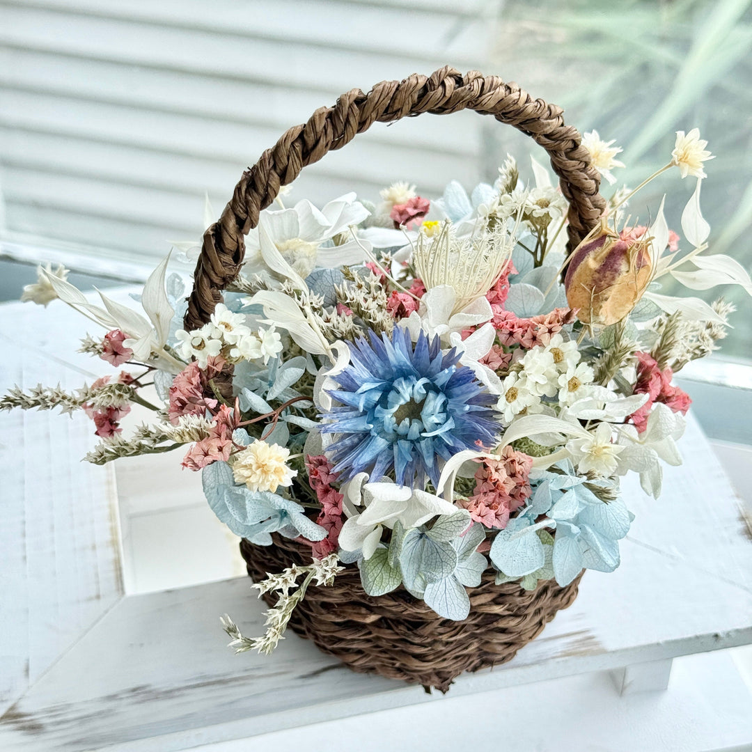 Meadow Basket Mini Arrangement – Preserved Flower Gift