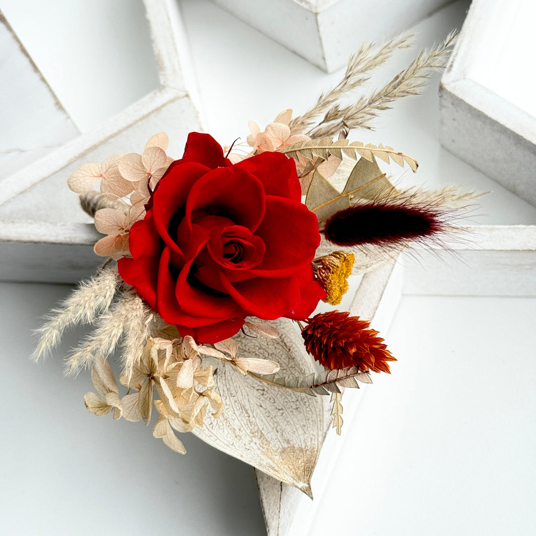 Bohemian Flame - Preserved Flower Boutonniere