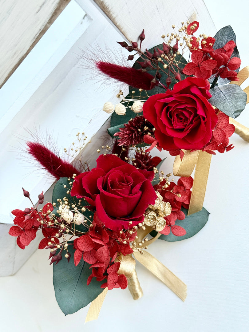 Velvet Flame - Preserved Flower Boutonnière