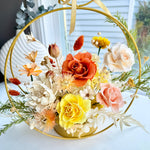 Load image into Gallery viewer, Golden Harmony Preserved Flower Gift – Circle Bloom Edition