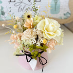 Load image into Gallery viewer, Heart &amp; Bloom Preserved Flower Vase – Pastel Color Series