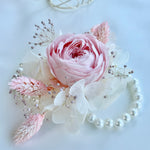 Load image into Gallery viewer, Blushing Garden Rose - Preserved Flower Wrist Corsage