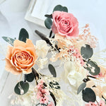 Load image into Gallery viewer, Coral Blush – Preserved Floral Bridal Hairpiece Set (2-Piece)