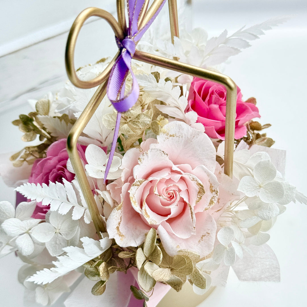 Blushing Bloom Gift Box – Preserved Flower Arrangement
