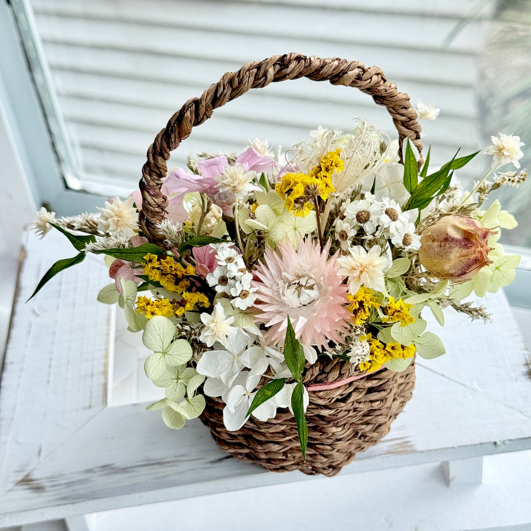 Meadow Basket Mini Arrangement – Preserved Flower Gift