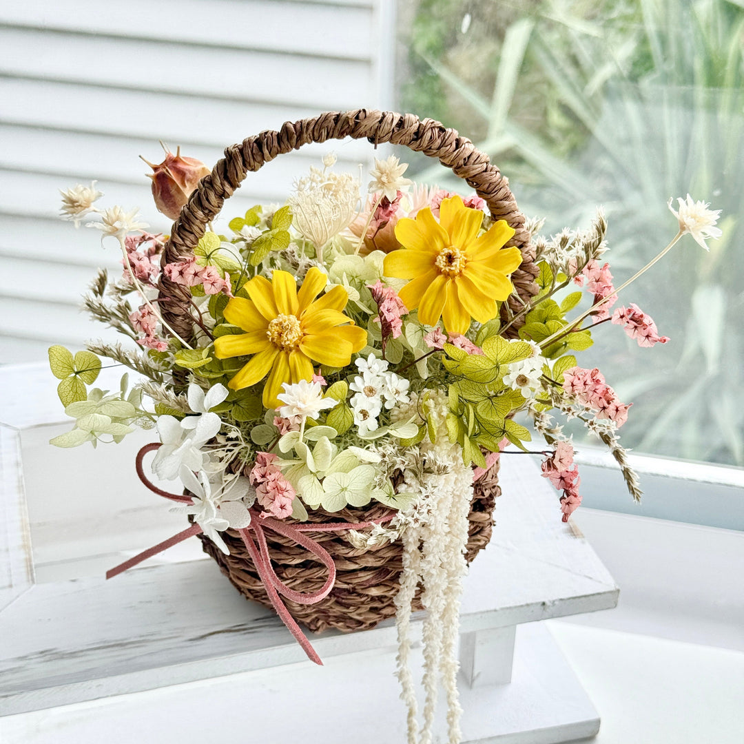 Meadow Basket Mini Arrangement – Preserved Flower Gift