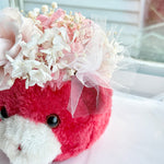 Load image into Gallery viewer, Teddy Bloom Duo – Preserved Flower Plush Arrangement