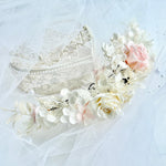 Load image into Gallery viewer, Cloud Blush –  Preserved Floral Bridal Hairpiece Set (2-Piece)