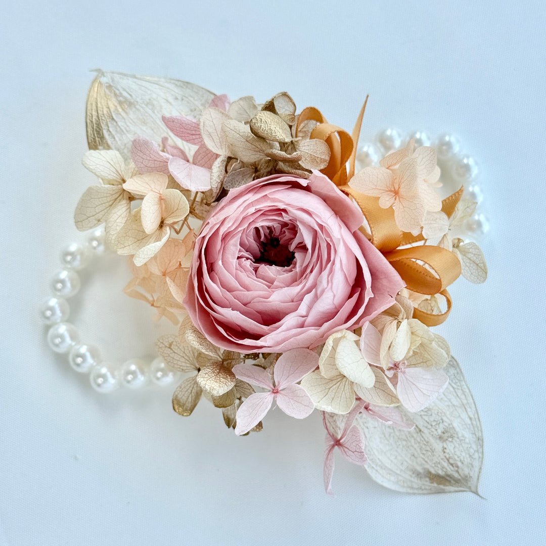 Romantic Garden Blush - Preserved Flower Wrist Corsage