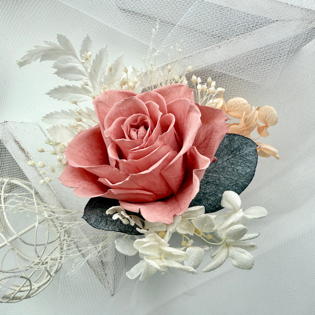Coral Blush - Preserved Flower Boutonniere
