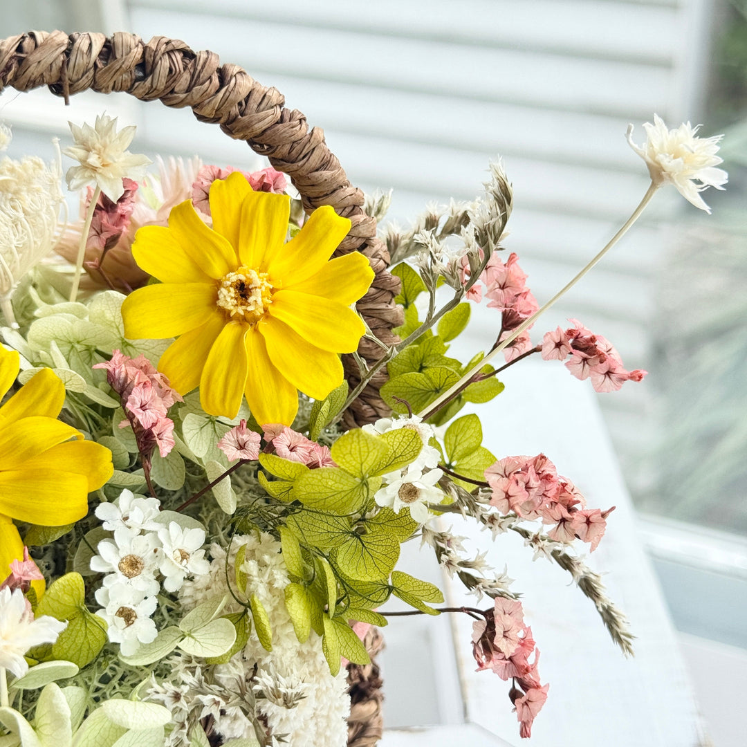 Meadow Basket Mini Arrangement – Preserved Flower Gift