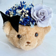 Teddy Bloom Duo – Preserved Flower Plush Arrangement