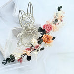 Load image into Gallery viewer, Coral Blush – Preserved Floral Bridal Hairpiece Set (2-Piece)