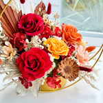 Load image into Gallery viewer, Radiant Bloom Preserved Flower Arrangement – Golden Hoop Design